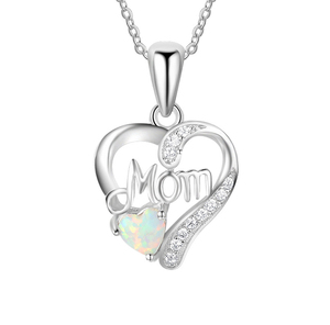 Exquisite S925 Sterling Silver <b>Opal</b> Heart Clavicle Chain Pendant <b>Necklace</b> for Women Fashion Jewelry Mother's Day Gift - Product Image 1