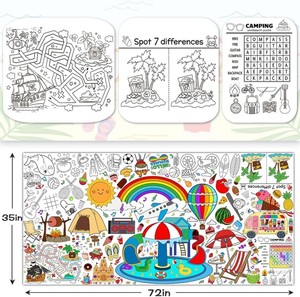 Juegos de colorear, actividades de verano, <span class=keywords><strong>manualidades</strong></span>, páginas de póster, pancarta, cubierta de mesa, recuerdos de fiesta <span class=keywords><strong>para</strong></span> la interacción familiar y infantil - Product Image 2