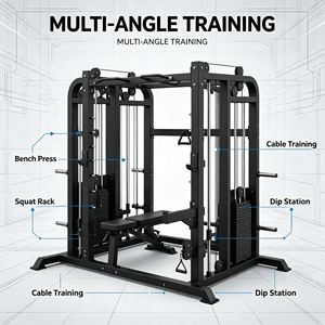 Ensemble d'entraînement multifonctionnel <span class=keywords><strong>Elite</strong></span> Smith : Rack de squat commercial premium en acier au carbone avec roulements et accessoires pour machine Smith - Product Image 6
