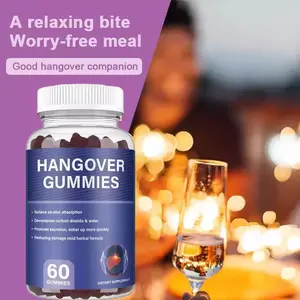 Oem Private Label Kater Hulpsupplement Veganistisch Ontlasting Alcohol Pillen Veganistische Lever Detox Anti Kater Gummies