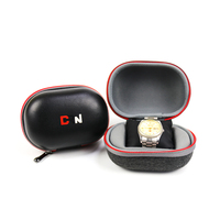 Échantillon gratuit d'usine pochette de montre EVA à coque dure noire personnalisée étui de montre intelligente EVA à fermeture éclair de voyage avec oreiller