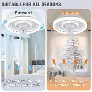 48cm Air Invisible Blades intrekbare stille ventilatorlamp slimme plafondventilator met verlichting afstandsbediening voor slaapkamerdecoratie - Product Image 2