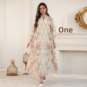 Nuevo Vestido Musulmán <span class=keywords><strong>de</strong></span> Moda Árabe <span class=keywords><strong>de</strong></span> Oriente Medio con Bordado <span class=keywords><strong>de</strong></span> Poliéster Estampado, Manga Larga, para <span class=keywords><strong>Mujer</strong></span>, 2026 - Product Image 4
