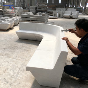 Banca Pública Curva de <span class=keywords><strong>Exterior</strong></span> con Respaldo de Piedra, Material de Hormigón de Alta Densidad Resistente a la Intemperie para Calle y Plaza - Product Image 3