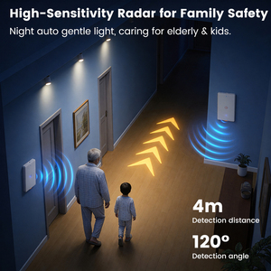 Interruptor de Luz con Sensor de Radar de Vidrio WiFi Tuya, Curvo 2.5D, Templado, Sensor de Onda Milimétrica 10G, Activación por Presencia Humana, Ahorro de Energía, 110-240V - Product Image 4