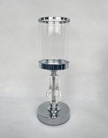 Supports de bougies modernes en fer électroplaqué et cristal, bougeoirs en verre transparent, vendus séparément ou en ensemble complet