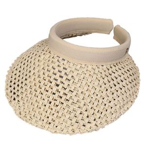Summer New Arrival Women Outdoor Paper Straw Visor <b>Hat</b> Fashion Trendy Hollow Out Sunshade Breathable Empty Top Visor Sun <b>Hat</b> - Product Image 5