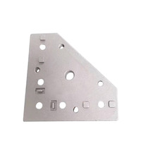 Plaque de connexion extérieure 3 trous 5 trous en forme de T Plaques d'assemblage Support d'angle Connecteur d'angle Plaque de base en aluminium pour profilé en aluminium