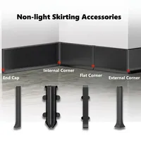 Profilé en aluminium minimaliste pour plinthe murale LED ultra-étroite H5/6/8cm, IP65, bande lumineuse néon en silicone pour bureau