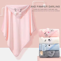 Serviette à capuche pour bébé, motif animal mignon, ultra douce et absorbante en polaire corail, pour nouveau-né, nourrisson, tout-petit, vente en gros