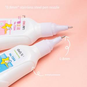 Deli 7382 Pointe de stylo en acier inoxydable de haute qualité Les étudiants utilisent une solution de <span class=keywords><strong>correction</strong></span> de mots non marquante Effacer le <span class=keywords><strong>d</strong></span>ébit <span class=keywords><strong>d</strong></span>'eau de l'artefact de haute qualité - Product Image 2