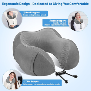 Nuovo <span class=keywords><strong>cuscino</strong></span> per il collo avvolgente di lusso portatile in Memory Foam <span class=keywords><strong>cuscino</strong></span> da viaggio per il volo - Product Image 4