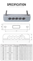 Support de câble en matériau FRP SMC LANWANG pour la fixation de lignes électriques industrielles, support de câble pour 5 câbles
