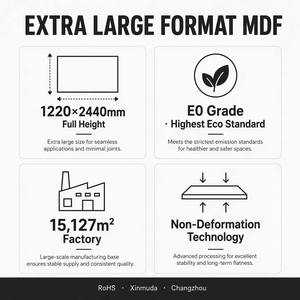 Panneau MDF <span class=keywords><strong>mélaminé</strong></span> extra large format 4*8 pieds, panneau stratifié surdimensionné indéformable pour armoire pleine hauteur - Product Image 5