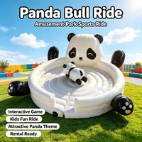 Taureau mécanique gonflable Panda pour parc d'attractions, machine à chevaucher électrique pour enfants, jeu interactif, vente en gros