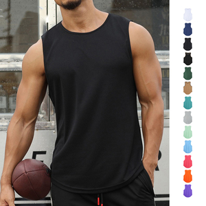 Men's Plain Customs logo tank Tops 6 Colors Muscle Fitness Hood Men Fast Dry Vest Breathable <b>Singlet</b> Gym Vest - Product Image 1