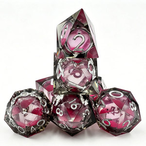 Fingerprint-proof Magenta Fluid Chamber RPG <b>Dice</b> Fast Lead Time For Shopify Tabletop Hobby Store Restock Orders - Product Image 4