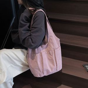 Hot Sale Multiple Pockets Handbag Lightweight Women's <b>Bag</b> Simple Plain Color Tote <b>Bags</b> Custom Logo - Product Image 4