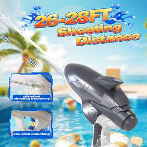 鲨鱼电动水枪带灯远程喷射水枪玩具夏季成人儿童户外游戏 - Product Image 4