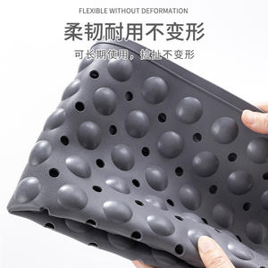 Tapis antidérapant rectangulaire pour salle de bain, en TPE, avec ventouses, pour douche, toilettes et bain - Product Image 1