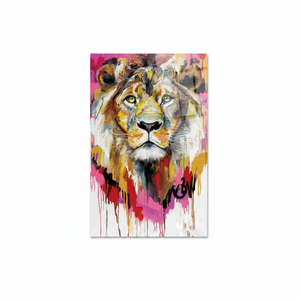Elegant <b>Abstract</b> Lion Tempered Glass <b>Print</b> <b>Canvas</b> Artwork,TEMPERED GLASS ART - Product Image 2