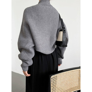 Sciarpa lavorata a maglia Touka - Grigia - Product Image 6