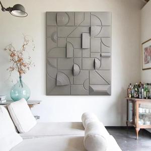 Ultima moda 3D <span class=keywords><strong>pittura</strong></span> di arte della parete fatta a mano intaglio del <span class=keywords><strong>legno</strong></span> opera d'arte hotel soggiorno arredamento bianco geometrico rilievo decorazione <span class=keywords><strong>pittura</strong></span> - Product Image 3