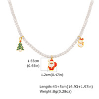 Cadeau de Noël Boho Émail Arbre Claus Xmas Charms En Gros Perles Perlées Collier Ras Du Cou pour Femmes Enfants