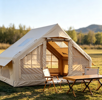 Tente de camping quatre saisons 6,4 m² en tissu Oxford 420D imperméable, protection UV, résistante au vent, installation facile