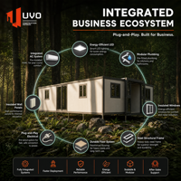 Maison conteneur extensible UVO 40FT : Maison familiale préfabriquée certifiée AS/NZS & SAA |   Espace de vie spacieux dans la cour pour AU