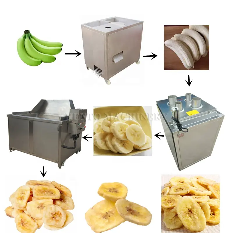 Banana Chips Making Machines Packaging / Banana Chips Production Line / Commercial Banana Plantain Chips Making Machine