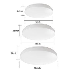 Worbest Plafonnier LED 12/14/16 pouces avec driver intégré, puce LED <span class=keywords><strong>Osam</strong></span> à haut lumen, pour lieux humides, style simple, certifié ETL/cETL - Product Image 3