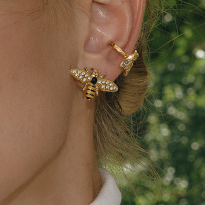 Conjunto de Joyería de Abeja de Acero Inoxidable con Diseño de Insecto, Collar, Pendientes y Anillos de Moda para Mujer, Accesorios para Fiesta - Product Image 4