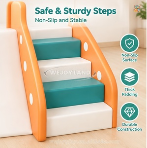 Aire de jeux intérieure moderne pour enfants, équipement de jeu sensoriel avec grand toboggan pour crèche - Product Image 5