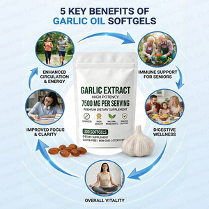 Gélules d'ail de haute qualité sans odeur, extrait d'ail vieilli, 300 gélules molles - Product Image 2