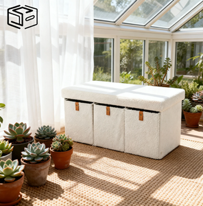 <span class=keywords><strong>Banc</strong></span> de rangement pliant moderne de qualité supérieure pour salon, gain de place, <span class=keywords><strong>avec</strong></span> 3 tiroirs – Offre spéciale - Product Image 2