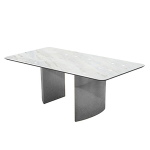 Muebles de lujo personalizados Piedra Comedor elegante Mesa de piedra de mármol natural Muebles de piedra Premium para <span class=keywords><strong>hotel</strong></span> y hogar - Product Image 6