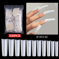 Faux ongles naturels transparents pour manucure, vente en gros