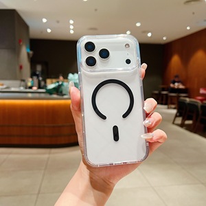 เคสโทรศัพท์แม่เหล็กใสสำหรับ iPhone 18 17 16 Pro Max ป้องกันการกระแทก ป้องกันเหลือง กรอบกล้องขนาดใหญ่ ฝาครอบป้องกันแบบใส - Product Image 2