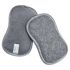 Double Sided Thickened Dishwashing Sponge Gray Rectangle Pad For Pots And Pans - Product Image 1