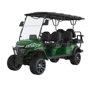 Carrito de golf legal de calle eléctrico de empuje de 4 ruedas de vehículo de baja velocidad de 6 plazas de lujo barato a la venta