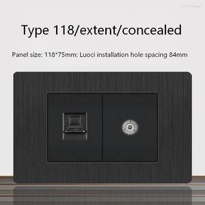 สวิตช์ผนังสีดำด้าน สวิตช์เต้ารับติดผนังแบบโมเดิร์น เต้ารับทีวีและคอมพิวเตอร์ เหมาะสำหรับบ้าน สำนักงาน โรงแรม - Product Image 3