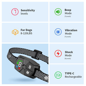TIZE, nuevo lanzamiento, productos para mascotas, cachorro, perro, pantalla a Color recargable, dispositivo de Control para perros, Collar para ladridos - Product Image 3
