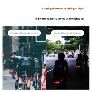 Rear Light Alarm Waterproof Rechargeable Scooter Bike Turn Signal <b>Lamp</b> Auto Light - Product Image 4