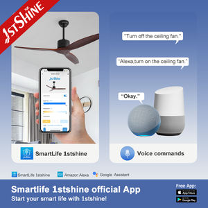 1stshine Ventilador de techo Decorativo 220V Smart Reversible Control remoto Personalizado 3 aspas de madera maciza Ventilador de techo - Product Image 6