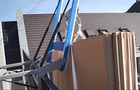 Grue électrique robuste sans rail, capacité de charge 200 kg, télécommande filaire et sans fil, manutention de plaques de verre