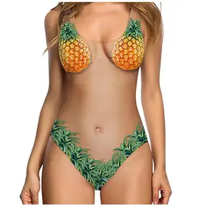 Pakaian Renang Wanita Satu Potong Warna Kulit Melon dan Kulit Kerang Buah 2022 Bikini Telanjang Nanas Baju Renang Bikini