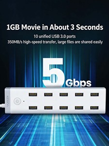 UGREEN 10 Port <b>USB</b> 3.0 <b>Hub</b> CM421 With DC 12V 4A <b>Power</b> Adapter <b>USB</b> Splitter Extension Dock For Laptop Desktop PC - Product Image 5