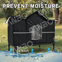 Maison pour chat d'hiver, abri pour animaux de compagnie imperméable et isolé pour l'extérieur avec lit de couchage surélevé en Teslin