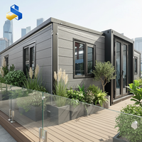 Maisonnette modulaire de luxe certifiée CE, 2-3 chambres, pour logement d'appoint, 30 pieds, préfabriquée, extensible, en conteneur